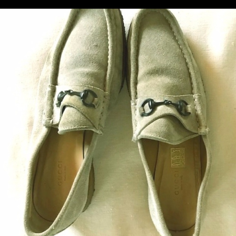 Woman Tan Suede Gucci Loafer